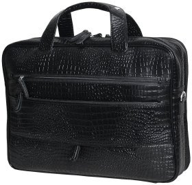 Сумка для ноутбука 15.6″ чорного кольору у шкірі під рептилію Vip Collection 102366