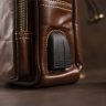 Вертикальная сумка-рюкзак через плечо из качественной кожи коричневого цвета Vintage (14873) - 9
