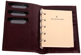 Кожаное портмоне с блокнотом New York в коричневом цвете Vip Collection 102566