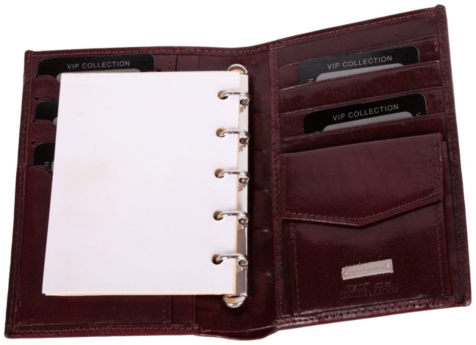 Кожаное портмоне с блокнотом New York в коричневом цвете Vip Collection 102566 modnotak фото №3