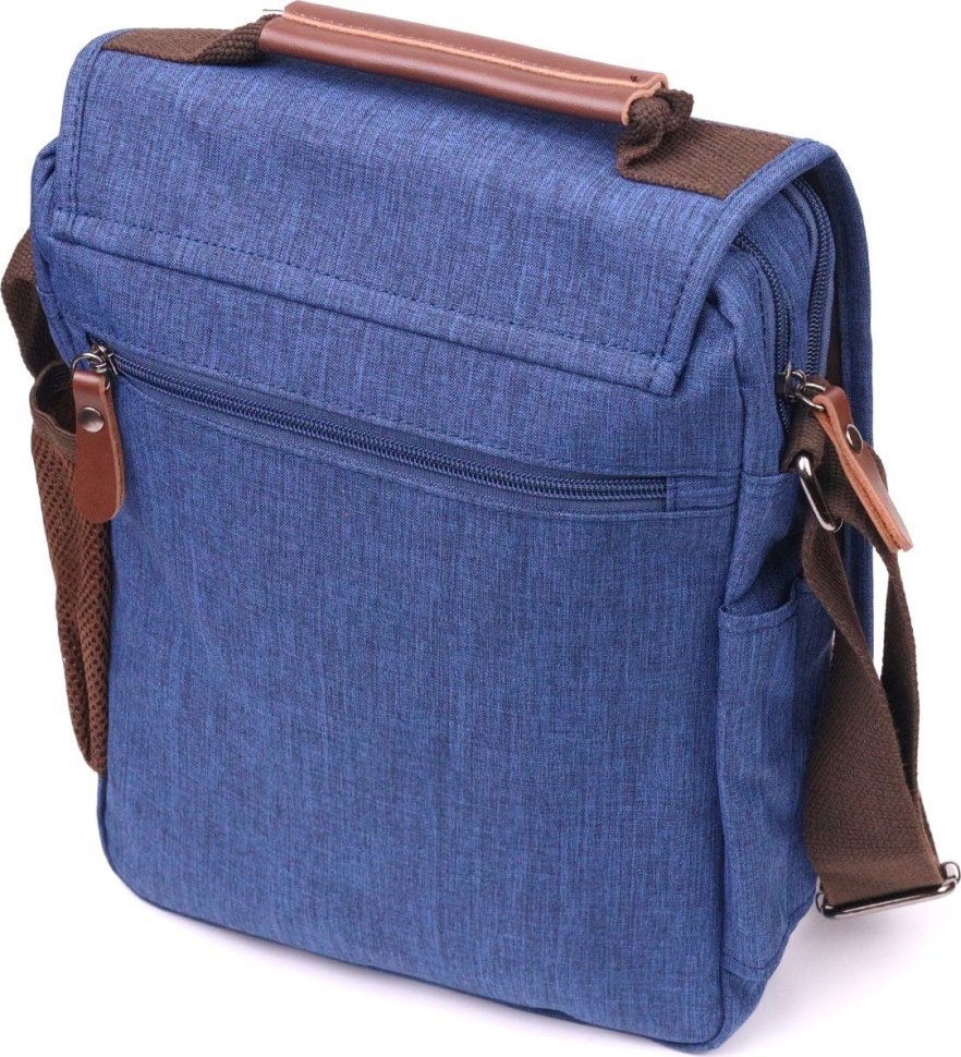Синя чоловіча сумка-барсетка з текстилю Vintage (2421264)