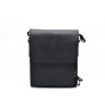 Добротная вертикальная мужская сумка на плечо из винтажной кожи черного цвета TARWA (19678) - 2