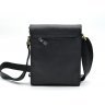 Добротная вертикальная мужская сумка на плечо из винтажной кожи черного цвета TARWA (19678) - 5