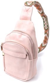 Компактная женская сумка из экокожи через плечо Vintage 22766 Розовая