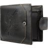 Кожаное мужское портмоне черного цвета с орлом Vintage (2420232) - 2