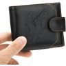 Шкіряне чоловіче портмоне чорного кольору з орлом Vintage (2420232) - 3