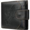 Кожаное мужское портмоне черного цвета с орлом Vintage (2420232) - 5
