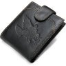 Кожаное мужское портмоне черного цвета с орлом Vintage (2420232) - 7