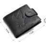 Кожаное мужское портмоне черного цвета с орлом Vintage (2420232) - 9