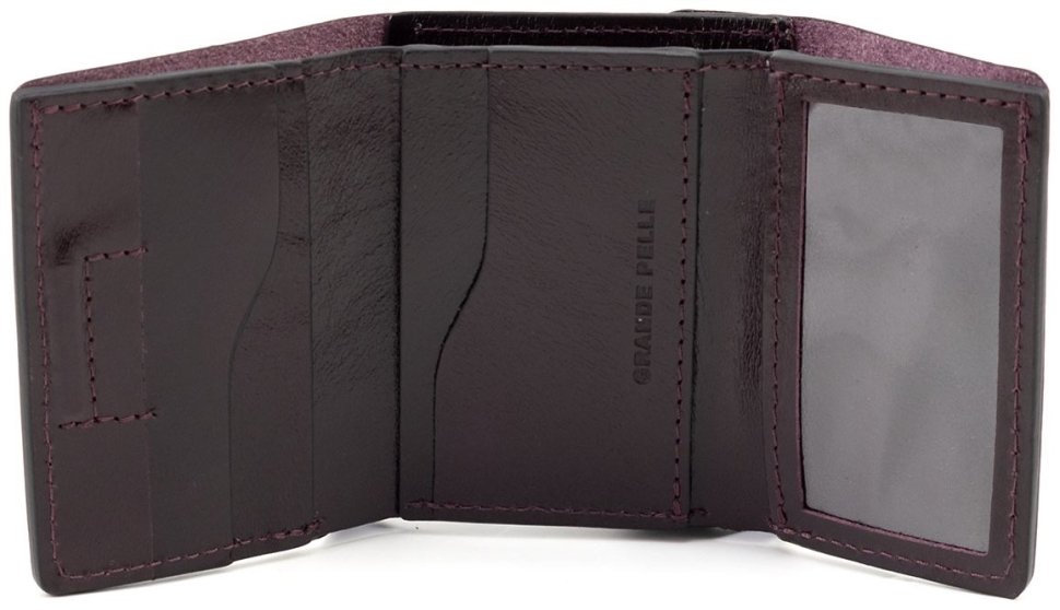 Портмоне женское небольших размеров Grande Pelle 82766 бордового цвета modnotak фото №2