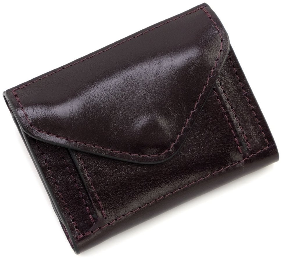 Портмоне женское небольших размеров Grande Pelle 82766 бордового цвета modnotak фото №3