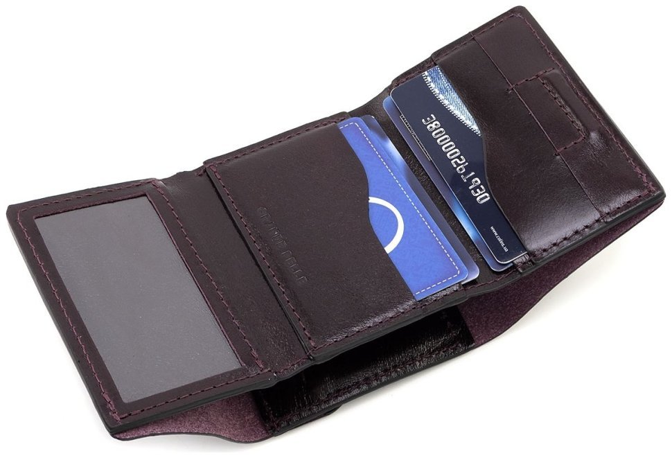 Портмоне женское небольших размеров Grande Pelle 82766 бордового цвета modnotak фото №5