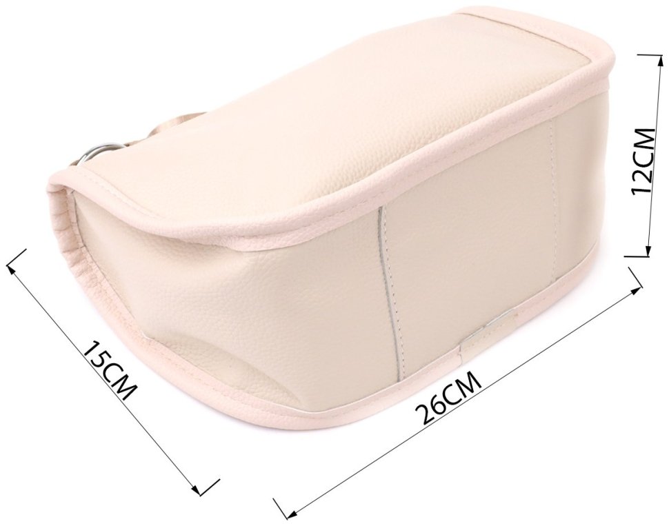 Женская кожаная сумка через плечо с текстильным ремнем Vintage 103166 белого цвета фото №3 Женская кожаная сумка через плечо с текстильным ремнем Vintage 103166 белого цвета modnotak фото №3