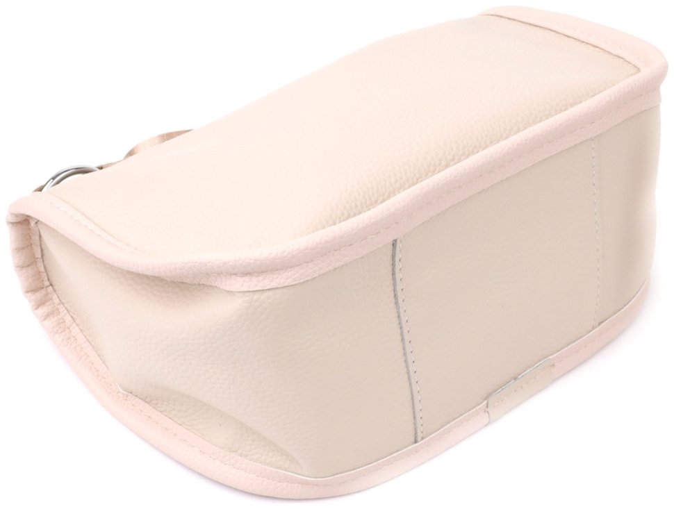 Женская кожаная сумка через плечо с текстильным ремнем Vintage 103166 белого цвета фото №5 Женская кожаная сумка через плечо с текстильным ремнем Vintage 103166 белого цвета modnotak фото №5