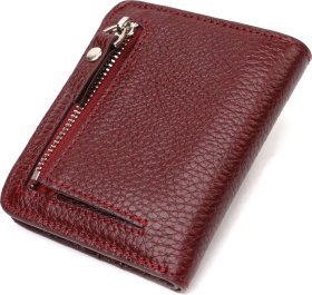 Бордовый женский кошелек маленького размера из натуральной кожи флотар CANPELLINI (2421802)