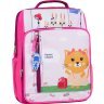 Розовый школьный рюкзак для девочки из текстиля с принтом Bagland 53266 - 1