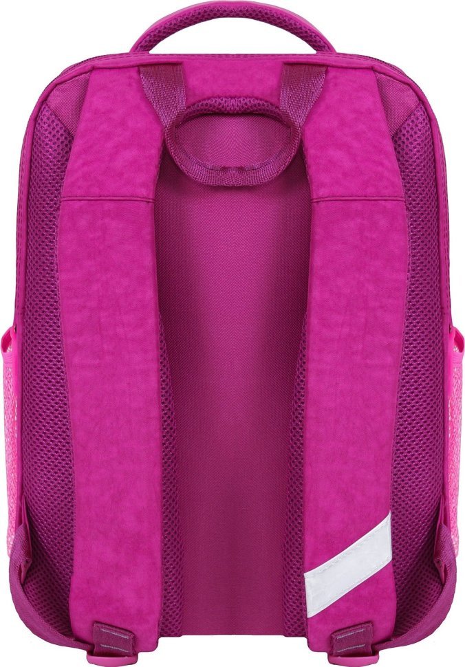Рожевий шкільний рюкзак для дівчинки з текстилю з принтом Bagland 53266