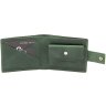 Компактное портмоне темно-зеленого цвета из кожи итальянского производства Grande Pelle (13317) - 2
