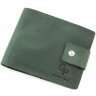 Компактное портмоне темно-зеленого цвета из кожи итальянского производства Grande Pelle (13317) - 1