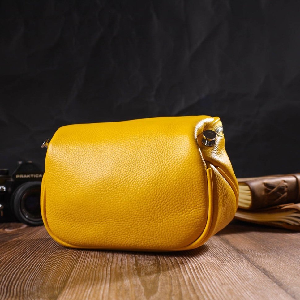 Жовта жіноча сумка через плече з натуральної шкіри Vintage (2422116)