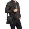 Мужская черная сумка-планшет из натуральной кожи через плечо Tiding Bag (15818) - 2