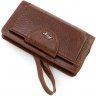 Кожаный кошелек-клатч из высококачественной кожи коричневого цвета KARYA (19902) - 4