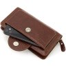 Кожаный кошелек-клатч из высококачественной кожи коричневого цвета KARYA (19902) - 2