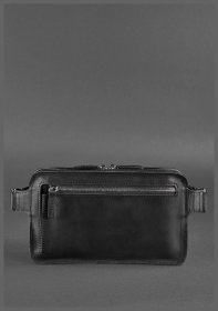Черная сумка бананка из винтажной кожи на молнии BlankNote Dropbag Maxi (12734)
