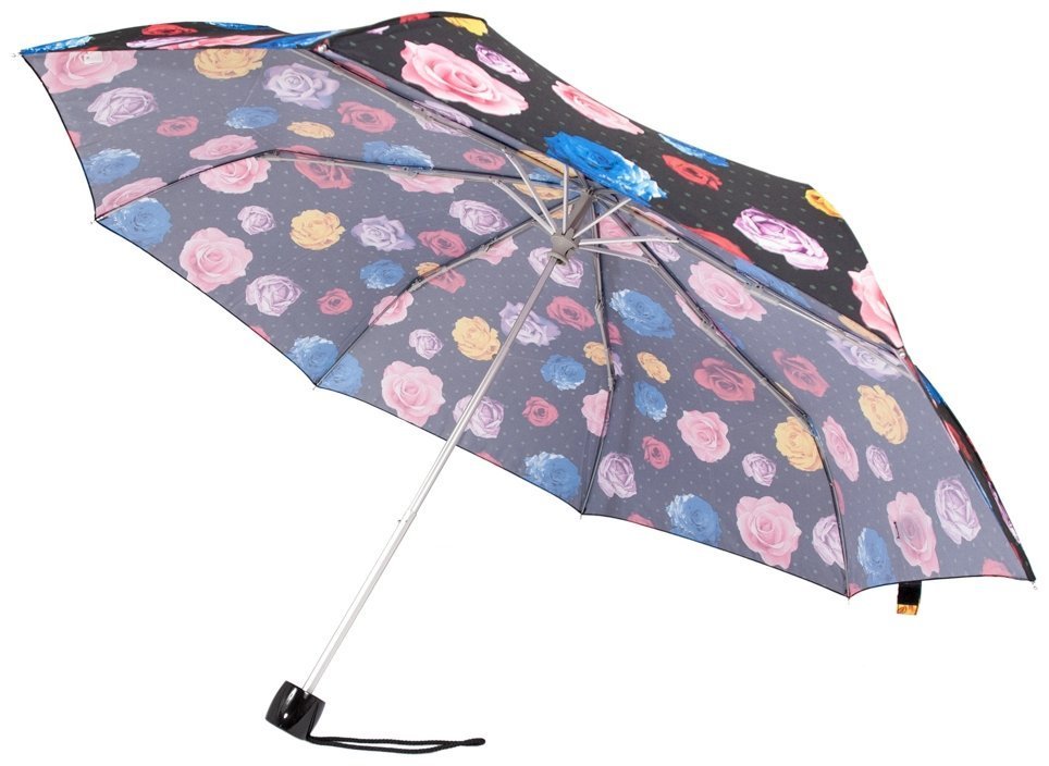 Женский зонт Fulton L354 Minilite-2 Flower Bomb (механика, складной, черный с принтом бутонов) 93966 фото №3 Женский зонт Fulton L354 Minilite-2 Flower Bomb (механика, складной, черный с принтом бутонов) 93966 modnotak фото №3