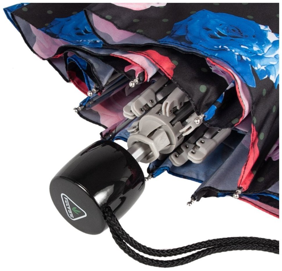 Женский зонт Fulton L354 Minilite-2 Flower Bomb (механика, складной, черный с принтом бутонов) 93966 фото №5 Женский зонт Fulton L354 Minilite-2 Flower Bomb (механика, складной, черный с принтом бутонов) 93966 modnotak фото №5