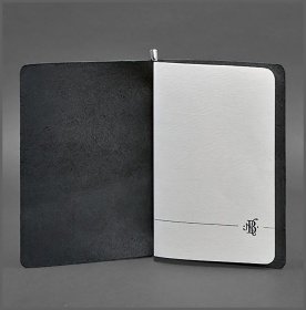 Угольно-черный кожаный блокнот (софт-бук) на резинке BlankNote (21770)