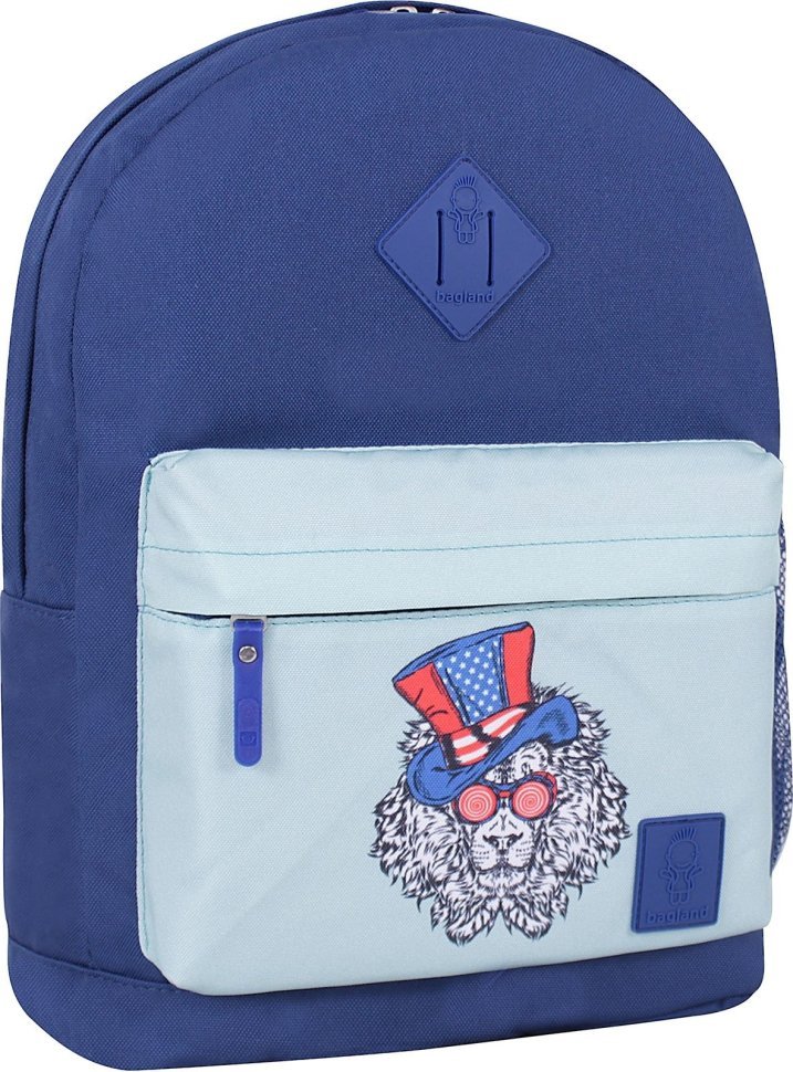 Яркий детский рюкзак синего цвета из текстиля с принтом Bagland (54166)