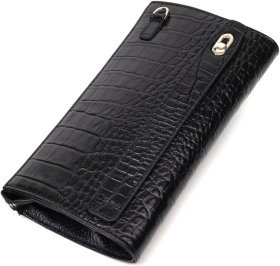 Кожаный мужской клатч под крокодила на молниевой застежке BOND 2422049