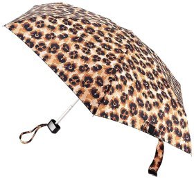 Женский складной зонт Fulton L501-040638 Tiny-2 Ocelot (Компактный, коричневый с принтом оцелота, механика) 94366