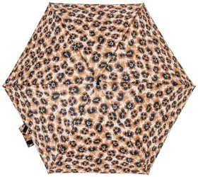 Женский складной зонт Fulton L501-040638 Tiny-2 Ocelot (Компактный, коричневый с принтом оцелота, механика) 94366