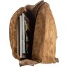 Великий шкіряний рюкзак із вінтажної шкіри коричневого кольору з фіксацією на клапан SHVIGEL (13947) - 4
