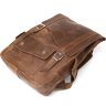 Великий шкіряний рюкзак із вінтажної шкіри коричневого кольору з фіксацією на клапан SHVIGEL (13947) - 5