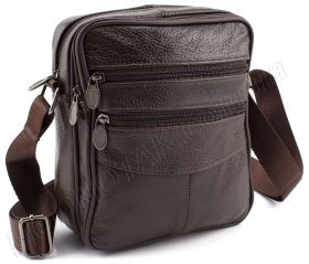 Кожаная мужская сумка вертикального типа с двумя отделениями Leather Collection (11531)