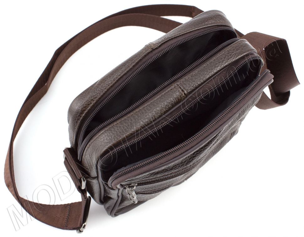 Шкіряна чоловіча сумка вертикального типу з двома відділеннями Leather Collection (11531)
