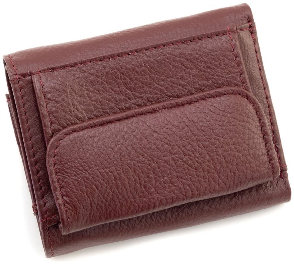 Маленьке шкіряне портмоне жіноче ST Leather 94566 бордового кольору modnotak фото №3