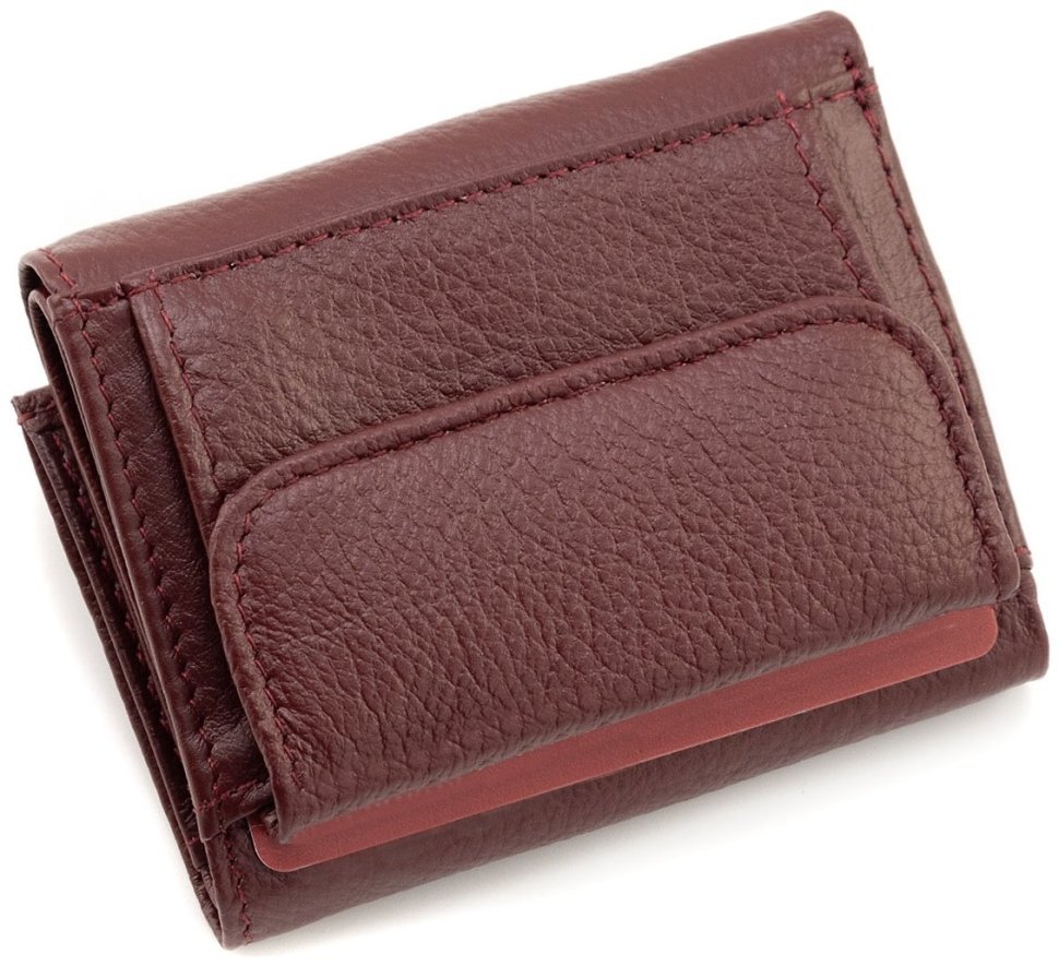 Маленьке шкіряне портмоне жіноче ST Leather 94566 бордового кольору modnotak фото №4