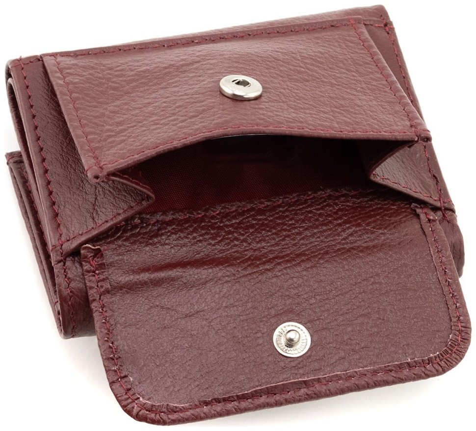 Маленьке шкіряне портмоне жіноче ST Leather 94566 бордового кольору modnotak фото №5