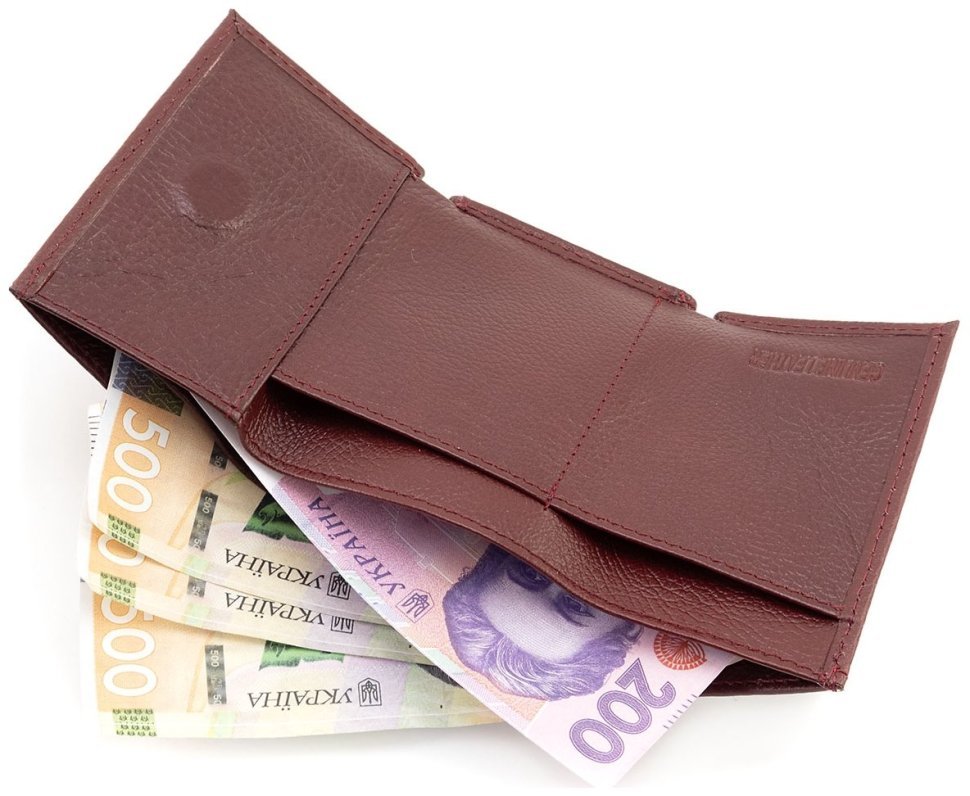 Маленьке шкіряне портмоне жіноче ST Leather 94566 бордового кольору modnotak фото №7