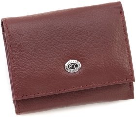 Маленьке шкіряне портмоне жіноче ST Leather 94566 бордового кольору