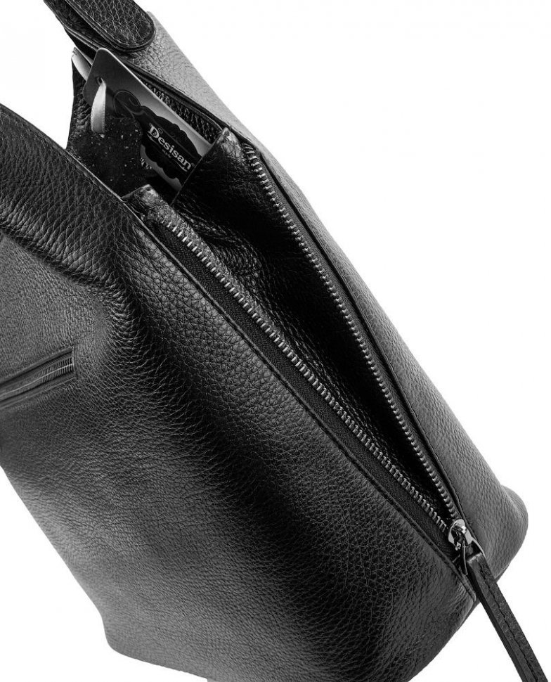Женская черная сумка из мягкой кожи с ручками Desisan (19174)