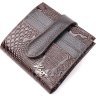 Стильний жіночий гаманець коричневий з натуральної лакової шкіри під змію KARYA (2420952) - 1