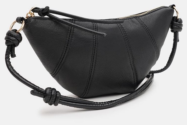 Стильная женская сумка из натуральной фактурной кожи черного цвета Borsa Leather 94666 modnotak фото №2