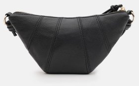 Стильна жіноча сумка з натуральної фактурної шкіри чорного кольору Borsa Leather 94666