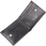 Чорний чоловічий гаманець з натуральної шкіри гладкого типу KARYA (2421052) - 4