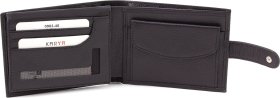 Чоловічий гаманець середнього розміру із натуральної шкіри чорного кольору KARYA (21040) - 2
